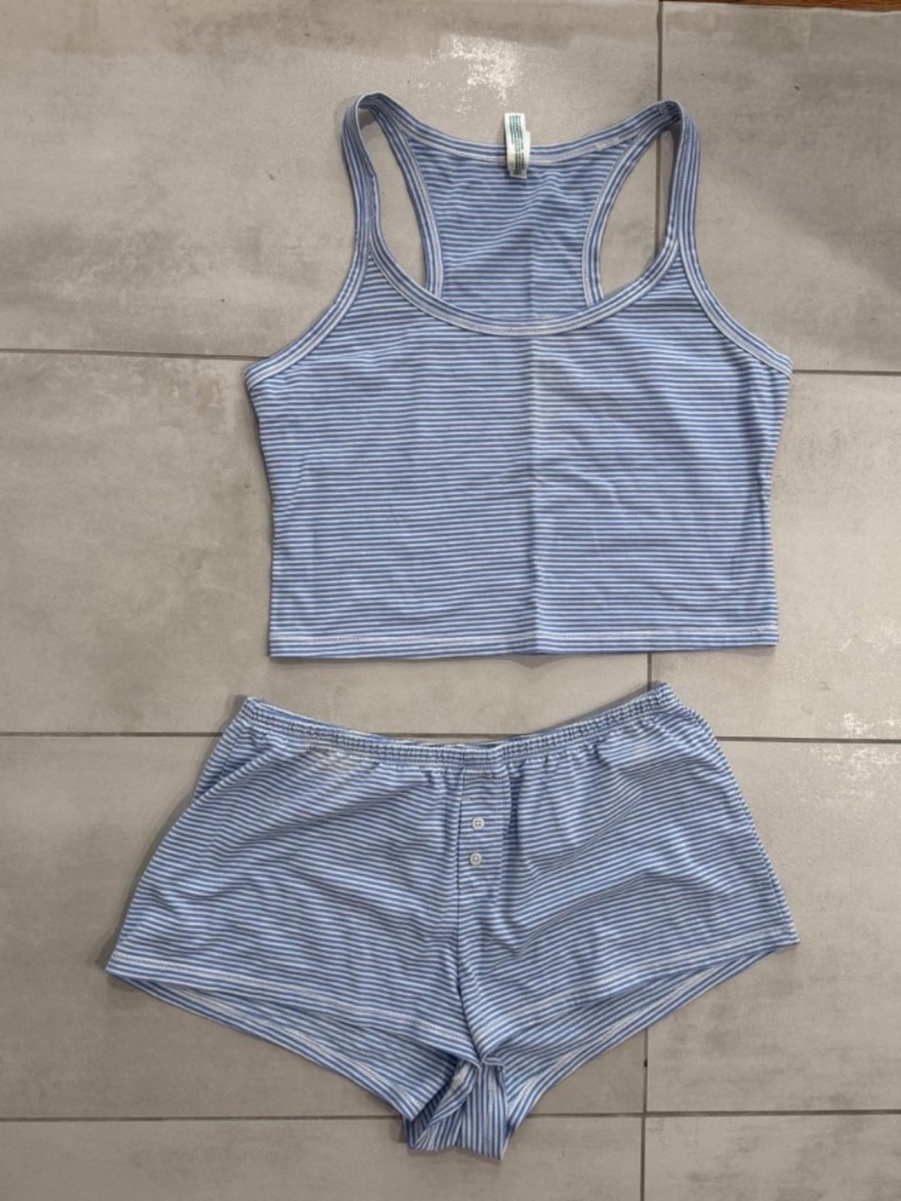 Wild fable blue striped pajama set